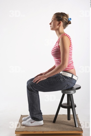 Whole Body Woman Artistic poses White Casual Slim