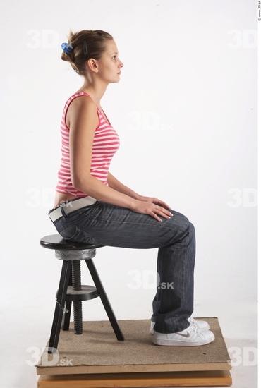 Whole Body Woman Artistic poses White Casual Slim