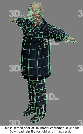 Whole Body Man White Casual Average 3D Models