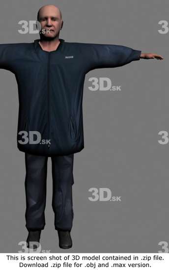 Whole Body Man White Casual Average 3D Models