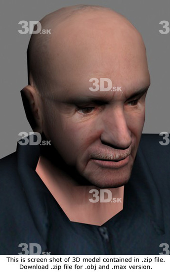 Head Man White Casual Average 3D Models