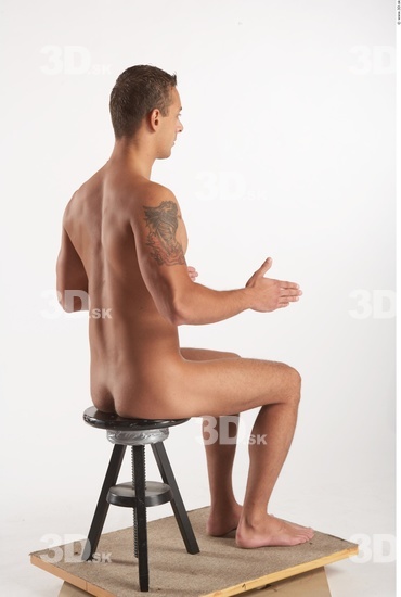 Whole Body Man Artistic poses White Nude Athletic