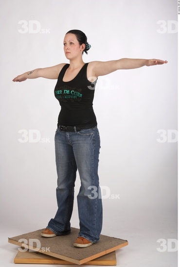 Whole Body Woman T poses Casual Average Studio photo references