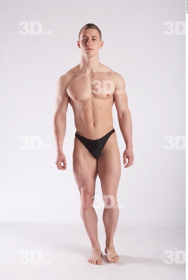 Whole Body Man Animation references White Underwear Muscular