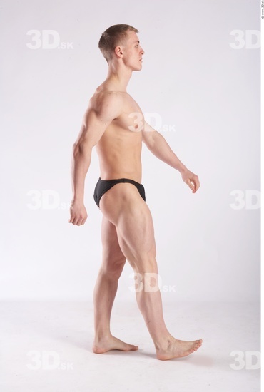 Whole Body Man Animation references White Underwear Muscular