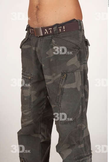 Thigh Whole Body Man Army Trousers Average Studio photo references