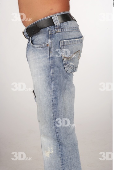 Thigh Whole Body Man White Casual Jeans Average Studio photo references