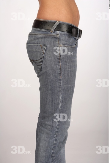 Thigh Whole Body Woman Casual Jeans Slim Studio photo references