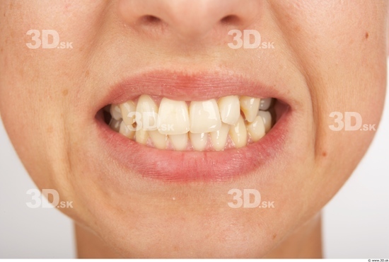 Whole Body Teeth Woman Slim Studio photo references