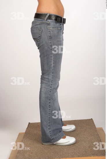 Leg Whole Body Woman Casual Jeans Slim Studio photo references