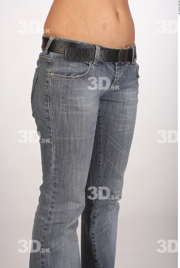 Thigh Whole Body Woman Casual Jeans Slim Studio photo references