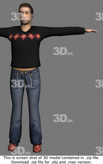 3D Model White Woman