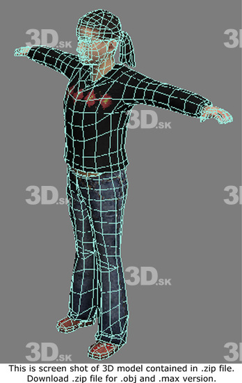 3D Model White Woman