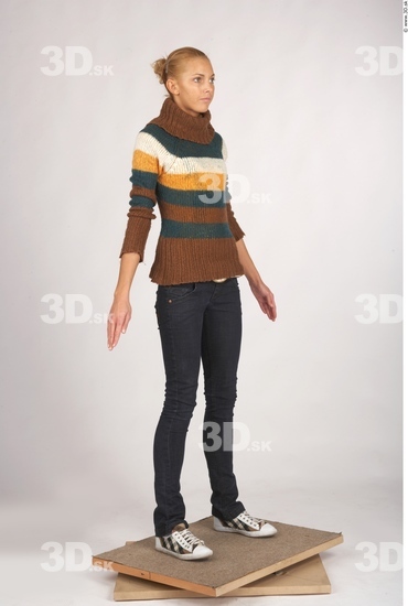 Whole Body Woman Casual Slim Studio photo references