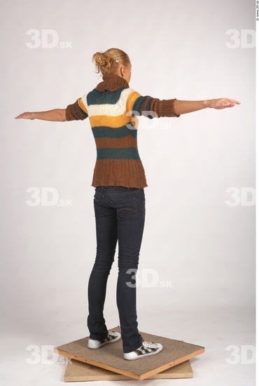 Whole Body Woman T poses Casual Slim Studio photo references