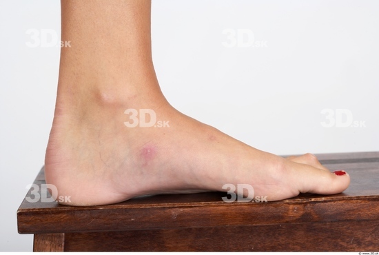 Foot Whole Body Woman Nude Slim Studio photo references