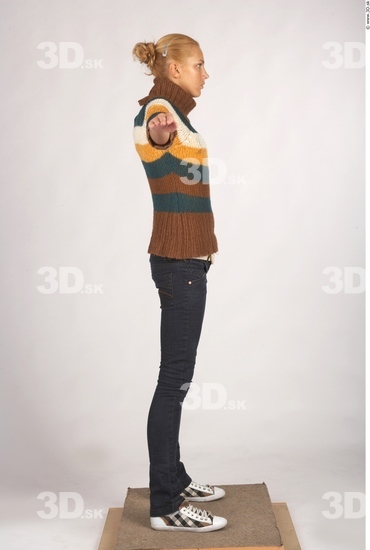 Whole Body Woman T poses Casual Slim Studio photo references