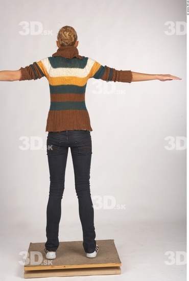 Whole Body Woman T poses Casual Slim Studio photo references