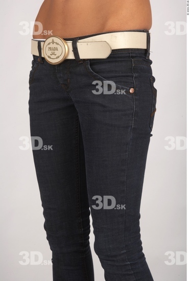 Thigh Whole Body Woman Casual Jeans Slim Studio photo references