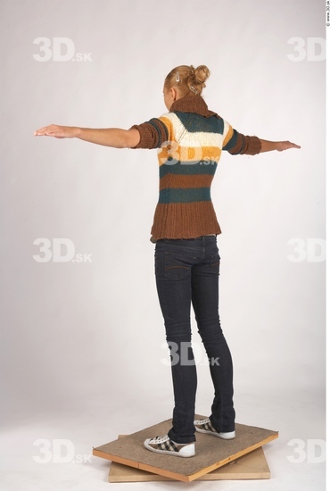 Whole Body Woman T poses Casual Slim Studio photo references