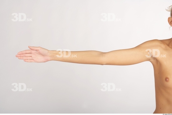 Arm Whole Body Woman Nude Slim Studio photo references