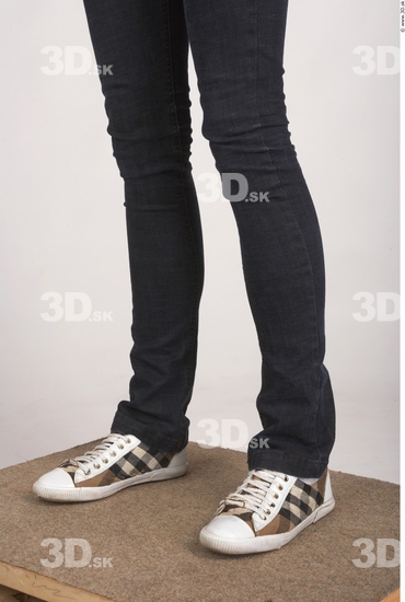 Calf Whole Body Woman Casual Jeans Slim Studio photo references