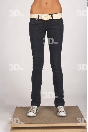 Leg Whole Body Woman Casual Jeans Slim Studio photo references