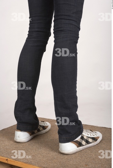 Calf Whole Body Woman Casual Jeans Slim Studio photo references