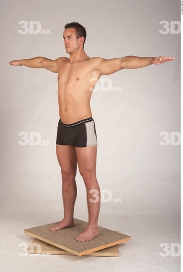Whole Body Man T poses Underwear Muscular Studio photo references