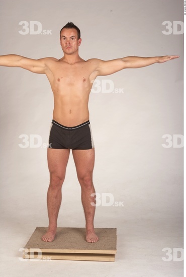 Whole Body Man T poses Underwear Muscular Studio photo references