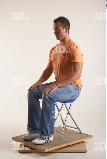 Whole Body Man Artistic poses Casual Muscular Studio photo references