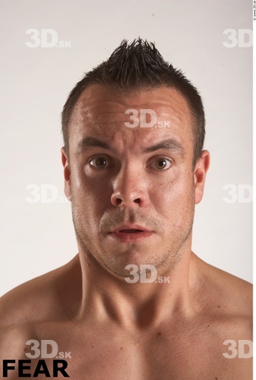 Face Whole Body Emotions Man Muscular Studio photo references