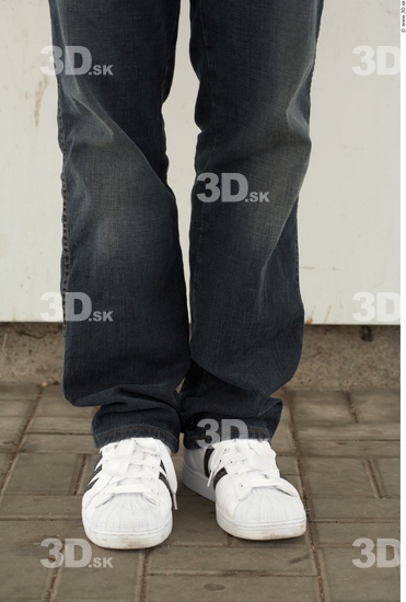 Calf Man White Casual Jeans Athletic