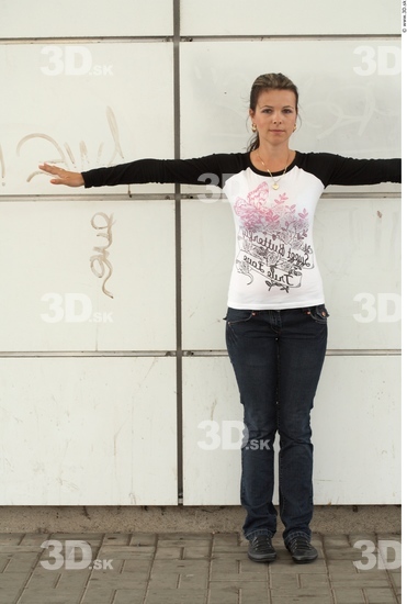 Whole Body Woman T poses White Casual Average