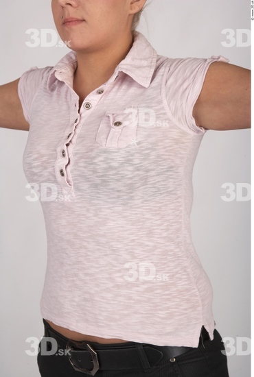 Upper Body Whole Body Woman Casual Shirt T shirt Chubby Studio photo references