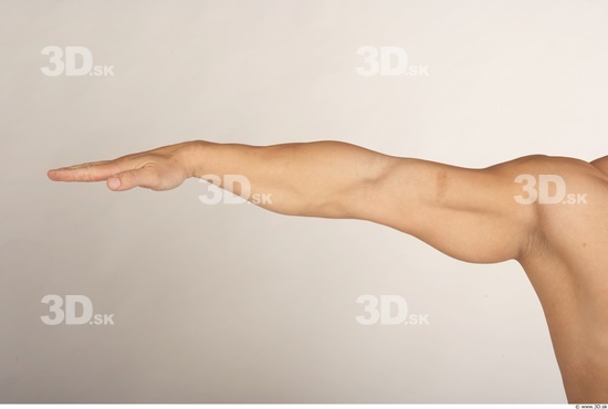 Arm Whole Body Man Nude Muscular Studio photo references