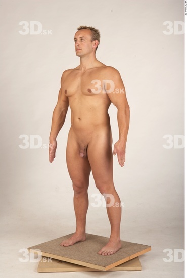 Whole Body Man Nude Muscular Studio photo references