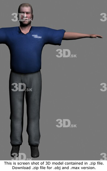 Whole Body Man White Casual 3D Models