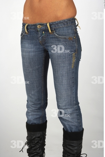 Thigh Whole Body Woman Casual Jeans Slim Studio photo references