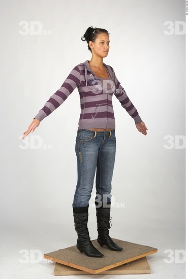 Whole Body Woman Casual Slim Studio photo references