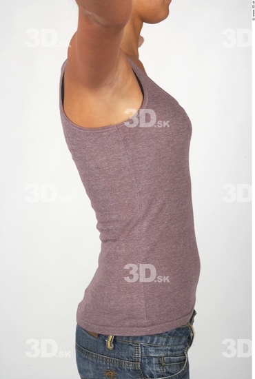 Upper Body Whole Body Woman Casual Singlet Slim Studio photo references