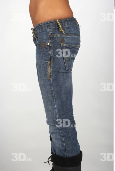 Thigh Whole Body Woman Casual Jeans Slim Studio photo references