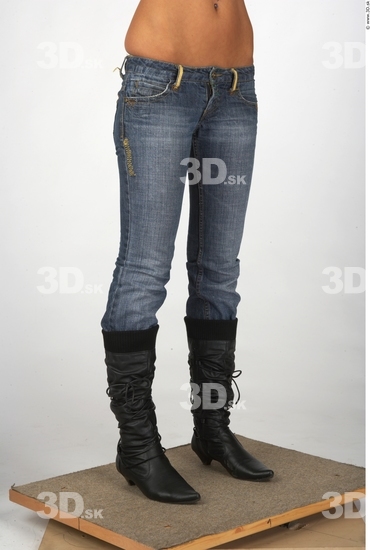 Leg Whole Body Woman Casual Jeans Slim Studio photo references