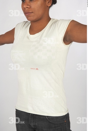 Upper Body Whole Body Woman Casual Shirt T shirt Chubby Studio photo references