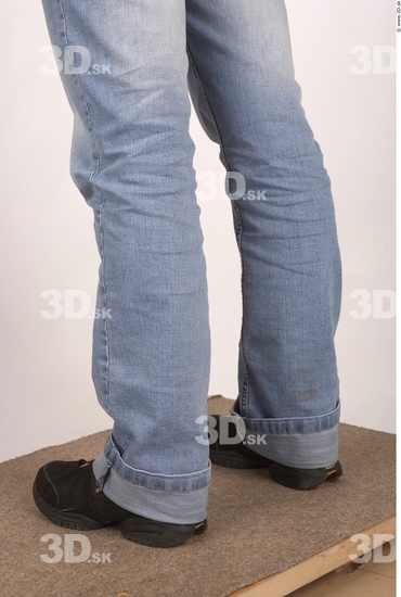 Calf Whole Body Woman Casual Jeans Overweight Studio photo references