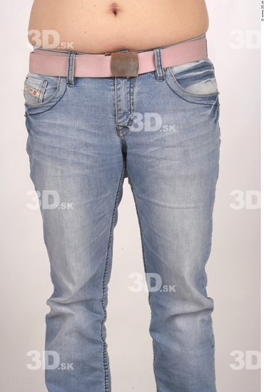 Thigh Whole Body Woman Casual Jeans Overweight Studio photo references