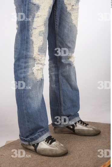 Calf Whole Body Man Casual Jeans Slim Studio photo references