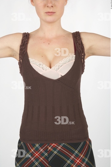 Upper Body Whole Body Woman Casual Singlet Slim Studio photo references