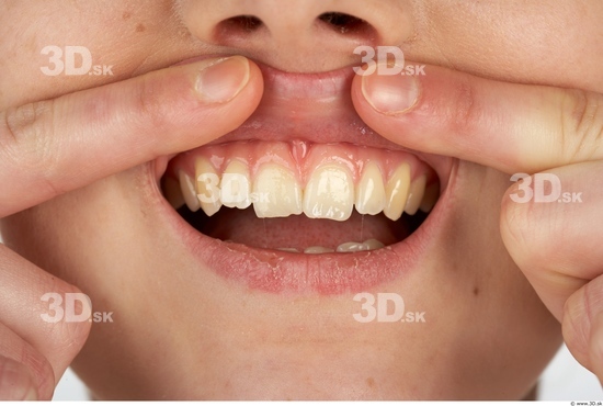 Whole Body Teeth Woman Slim Studio photo references