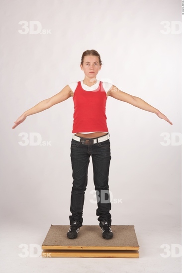 Whole Body Woman Animation references Casual Slim Studio photo references